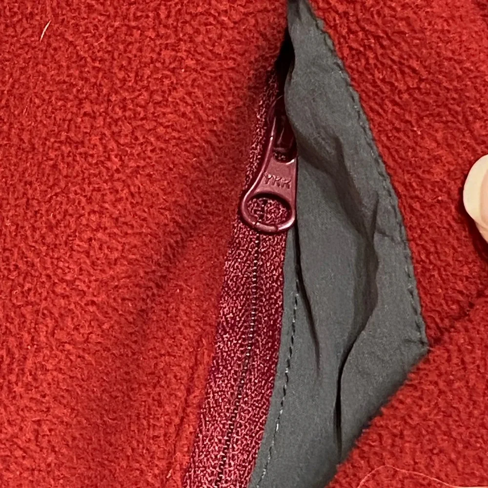 The North Face Mens TKA Glacier Full Zip Fleece Jacket Red Grey Large NF0A49AE